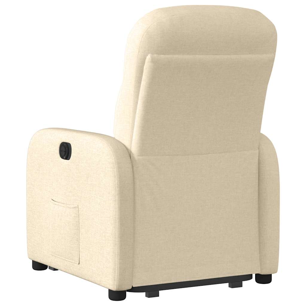 Poltrona reclinável elevatória elétrica tecido cor creme
