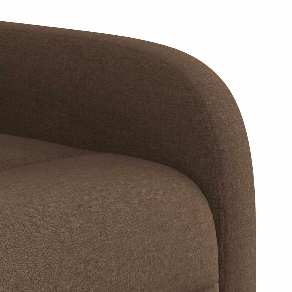 Poltrona elétrica elevatória massagens tecido castanho