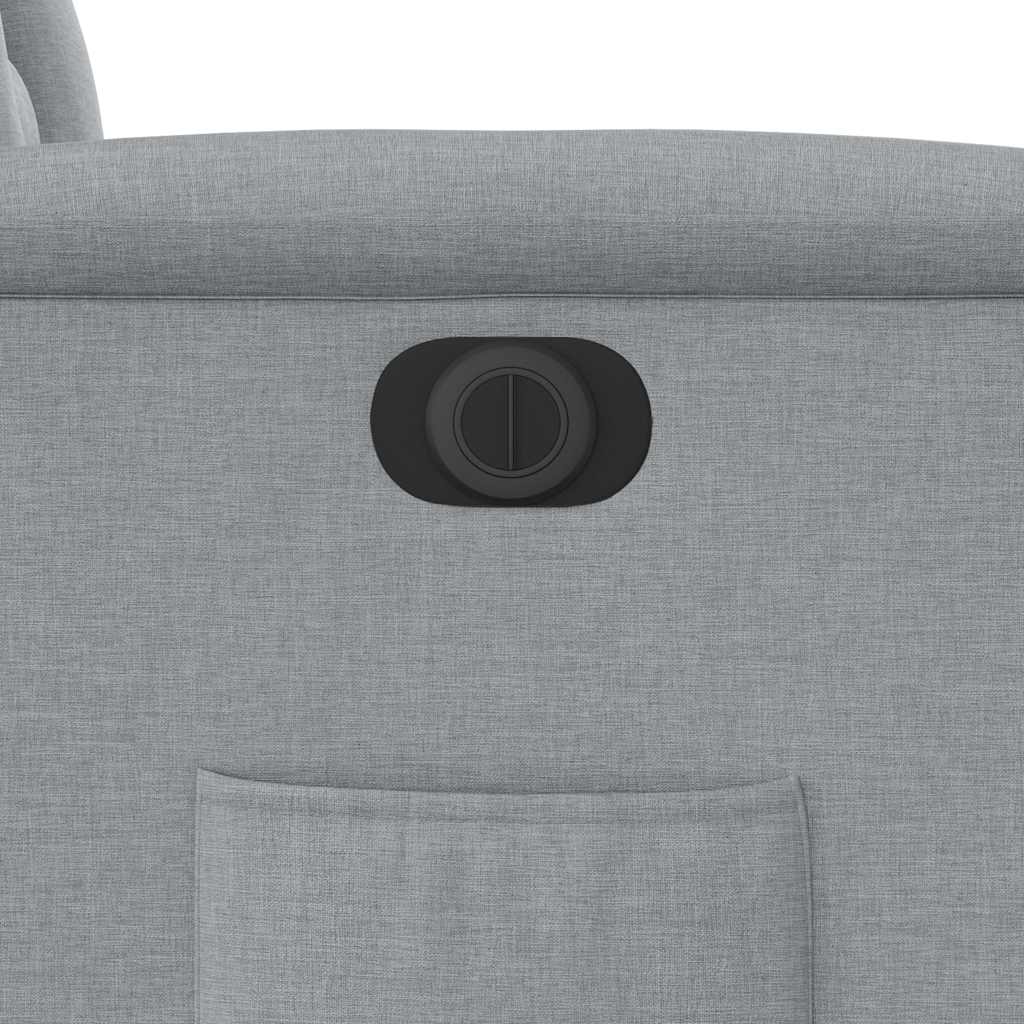 Poltrona reclinável elétrica tecido cinzento-claro