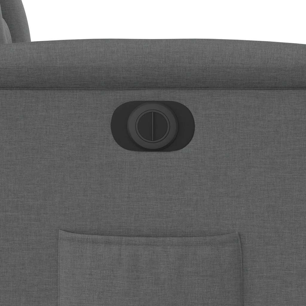 Poltrona reclinável elétrica tecido cinzento-escuro