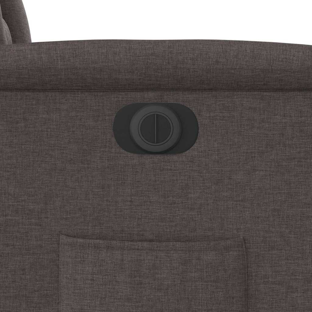 Poltrona elétrica reclinável tecido castanho-escuro