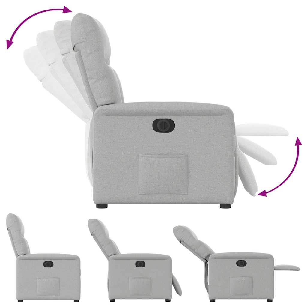 Poltrona reclinável elétrica tecido cinzento-nublado