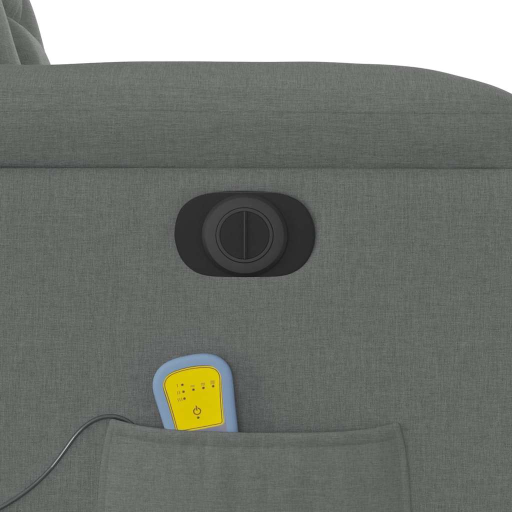 Poltrona reclinável de massagens elétrica tecido cinza-escuro