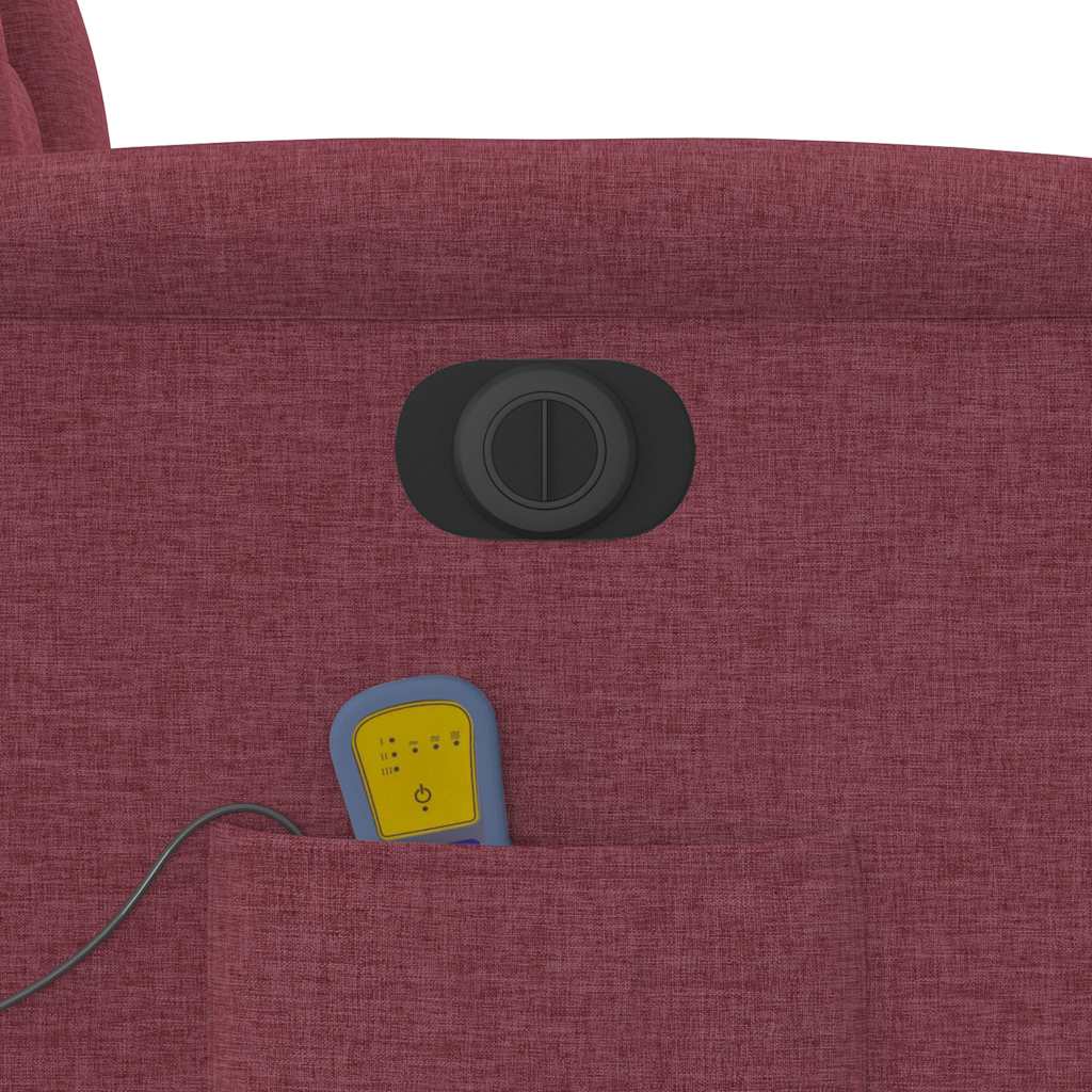 Poltrona reclinável de massagens elétrica tecido vermelho tinto
