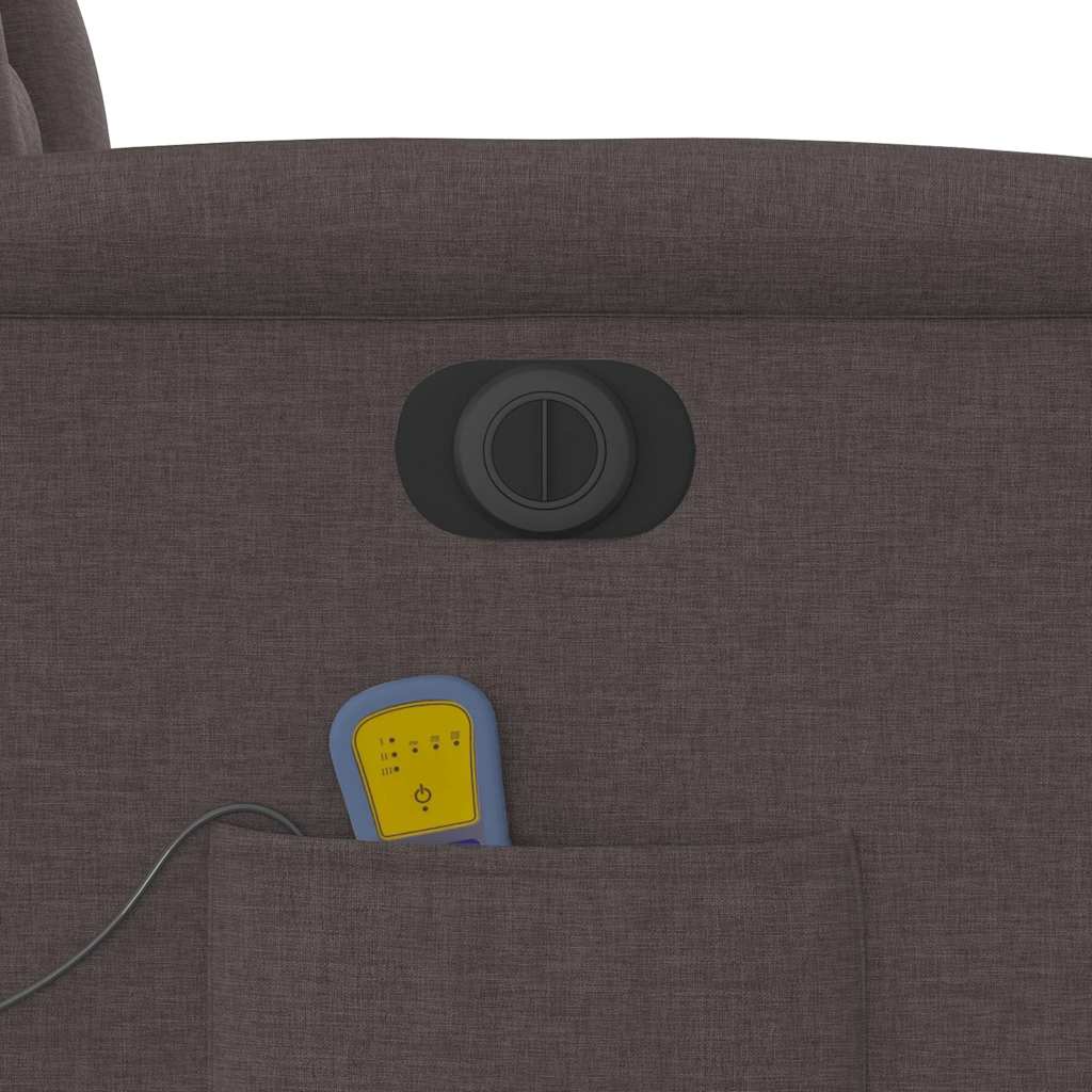 Poltrona reclinável massagens elétrica tecido castanho-escuro