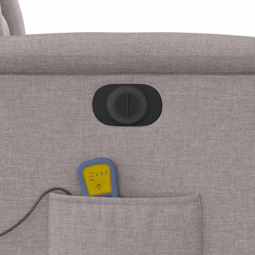 Poltrona reclinável massagens elétrica tecido cinza-acastanhado
