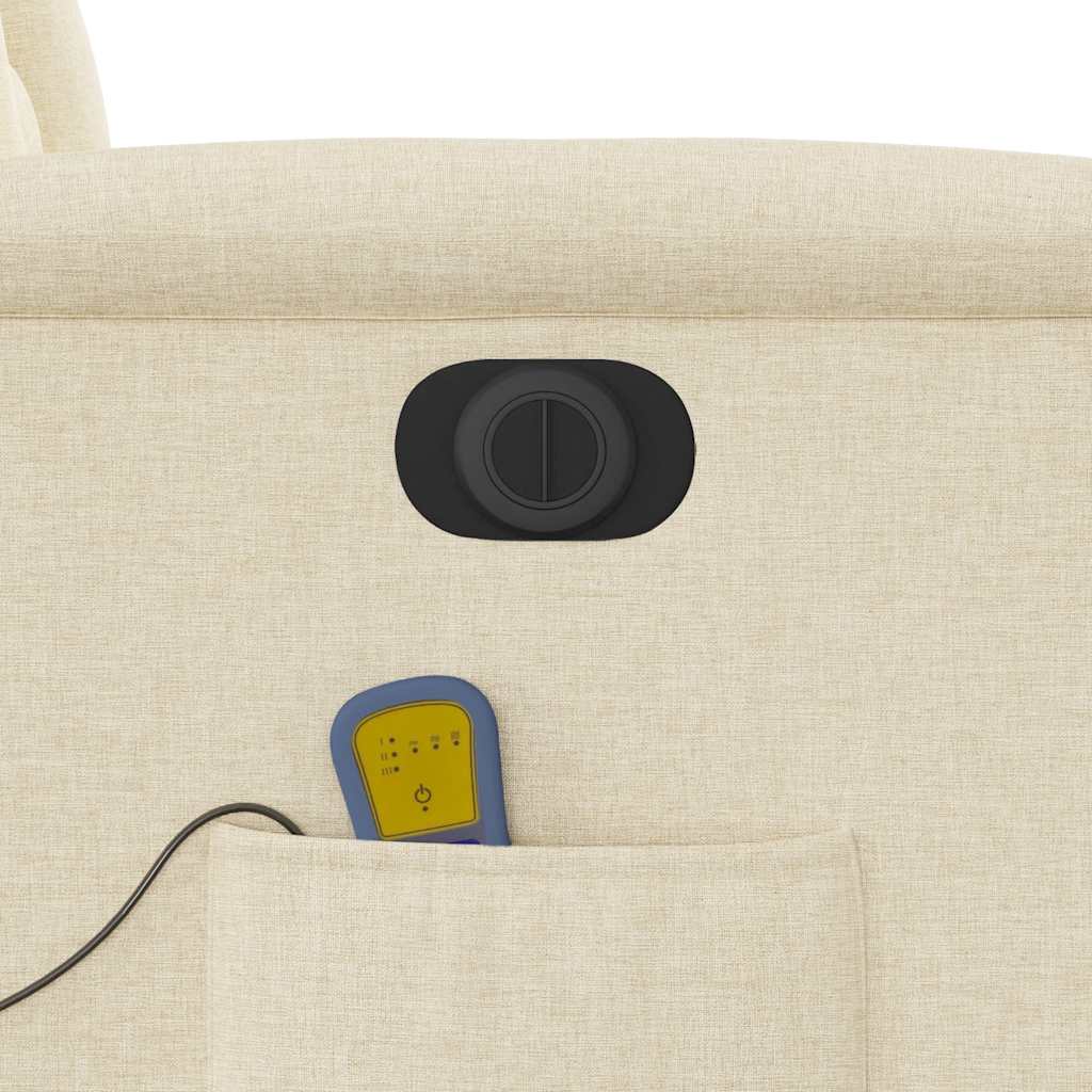 Poltrona de massagens reclinável elétrica tecido creme