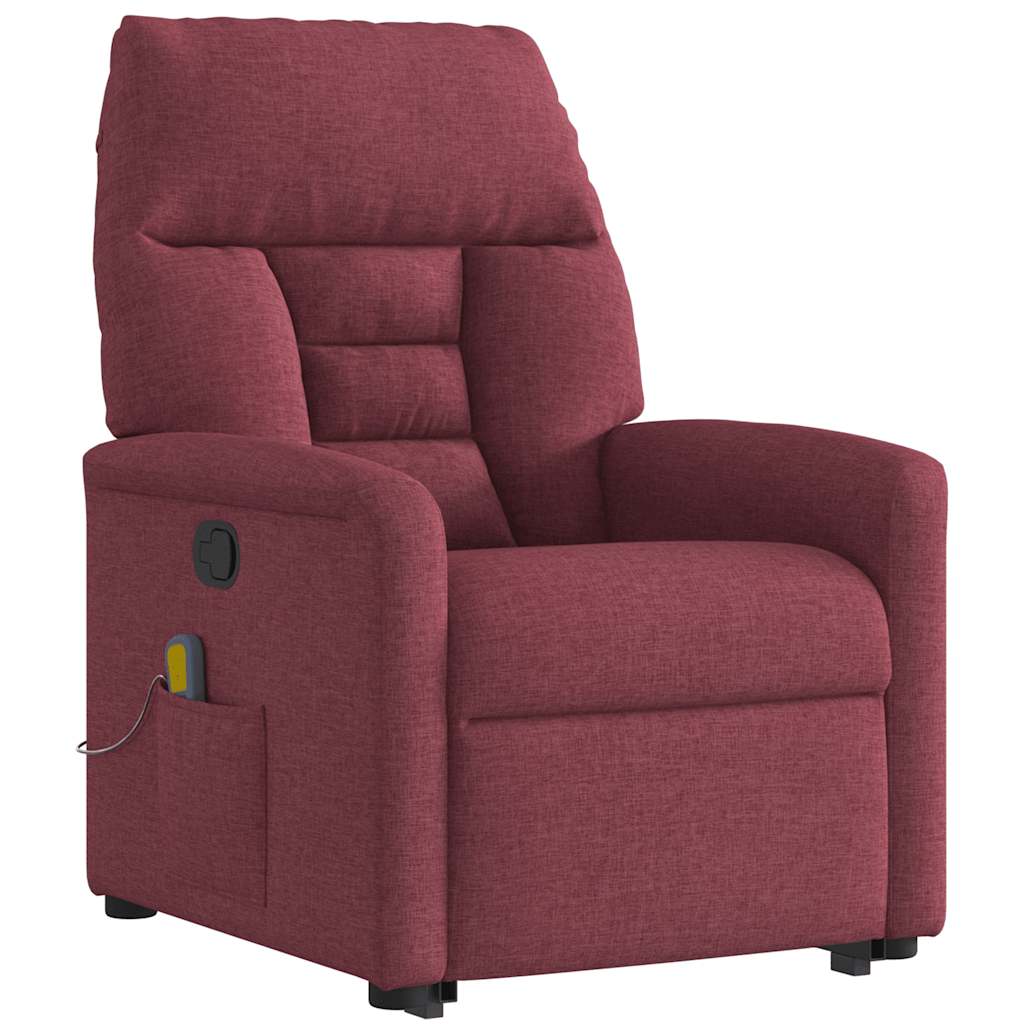 Poltrona de massagens reclin. elevatória tecido vermelho tinto