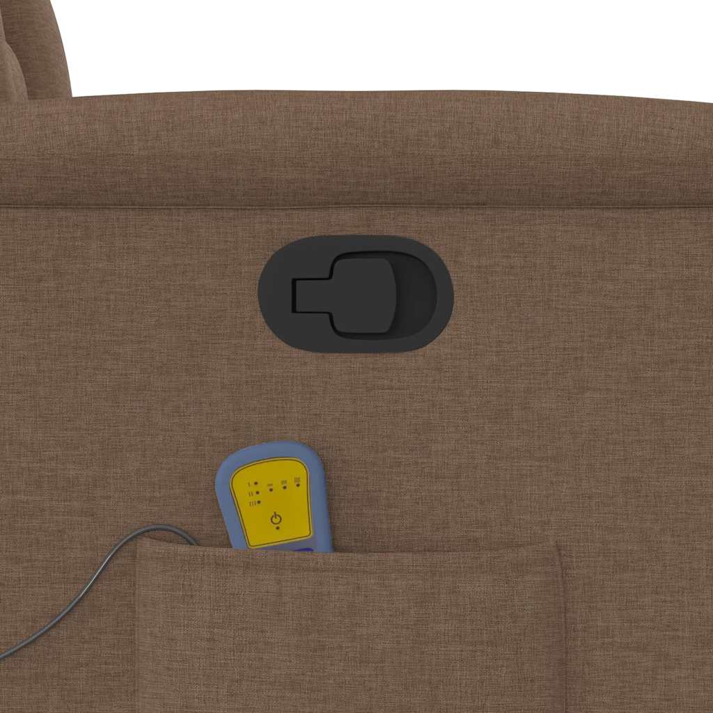 Poltrona reclinável massagens tecido castanho