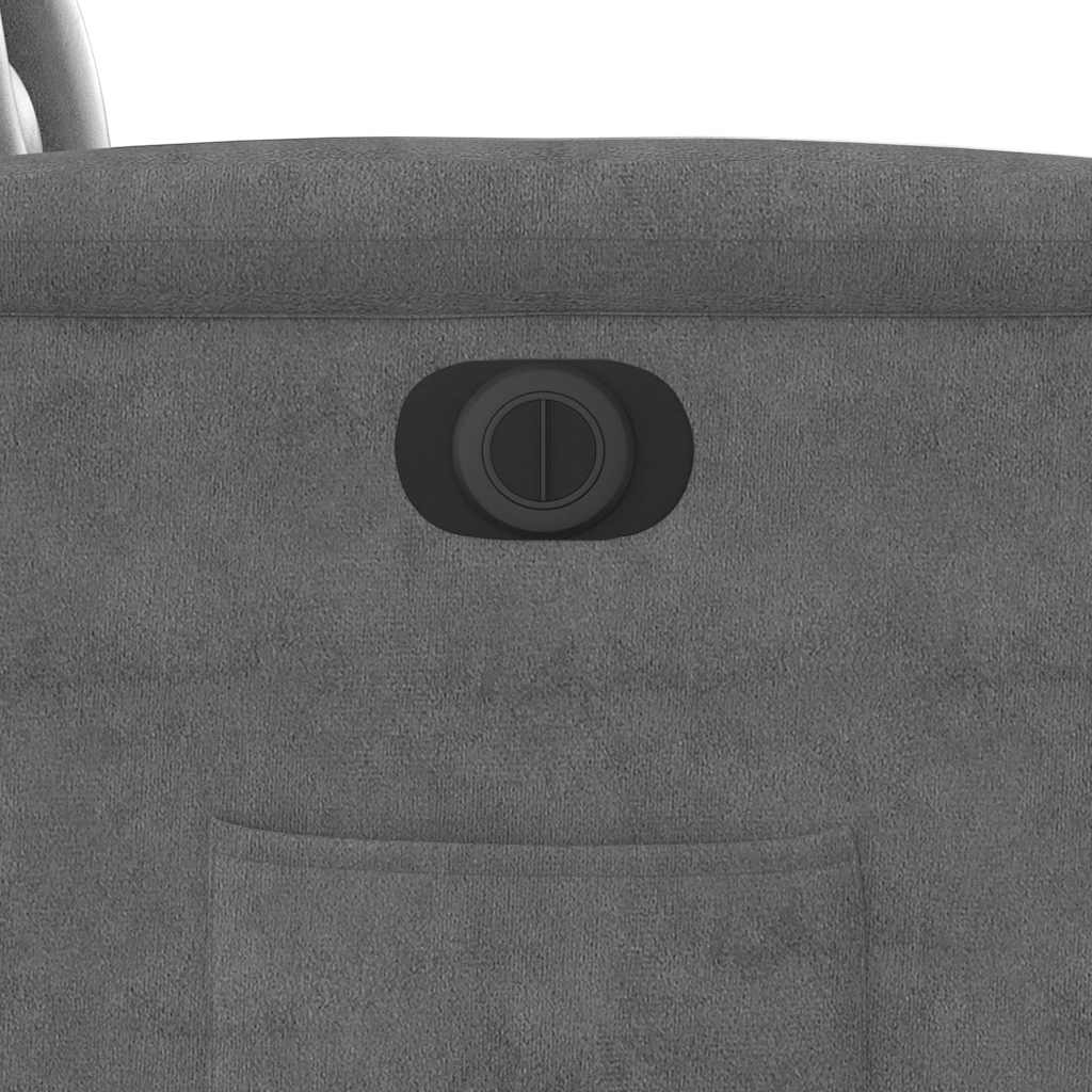 Poltrona reclinável elétrica tecido de microfibra cinza-escuro