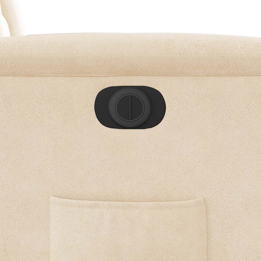 Poltrona reclinável elétrica tecido de microfibra bege