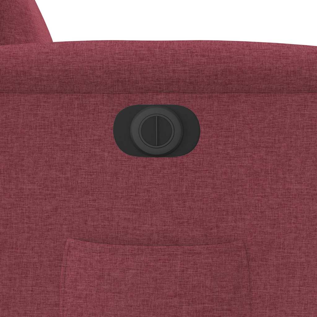 Poltrona elétrica reclinável tecido vermelho tinto
