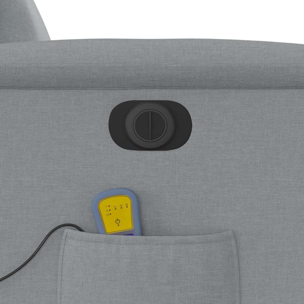 Poltrona de massagens reclinável elétrica tecido cinzento-claro