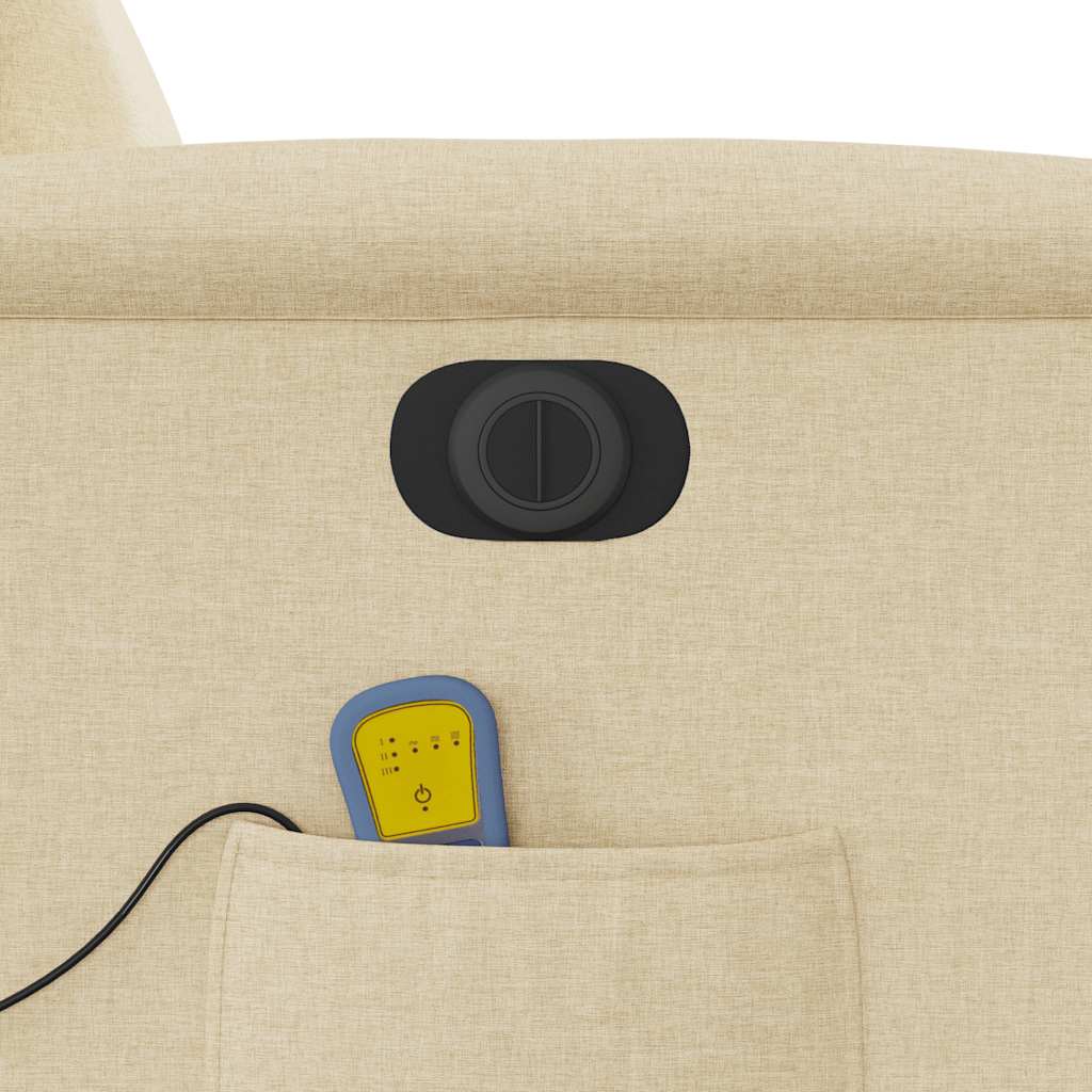 Poltrona de massagens reclinável elétrica tecido creme