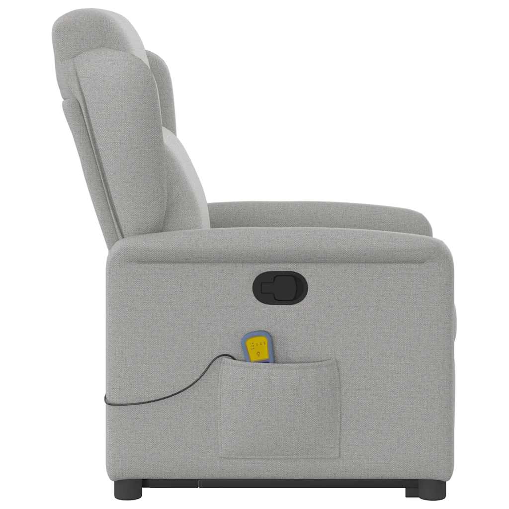 Poltrona elevatória de massagens tecido cinzento-nublado