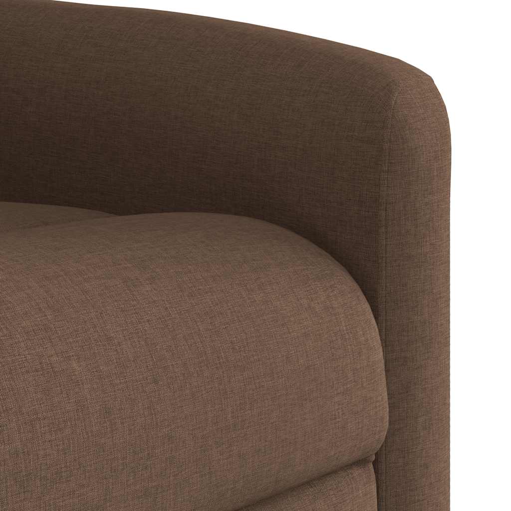 Poltrona reclinável elevatória elétrica tecido castanho
