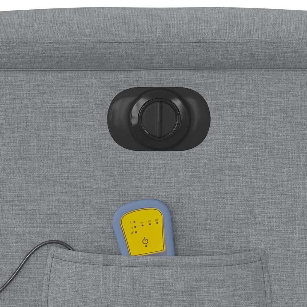 Poltrona de massagens reclinável elétrica tecido cinzento-claro