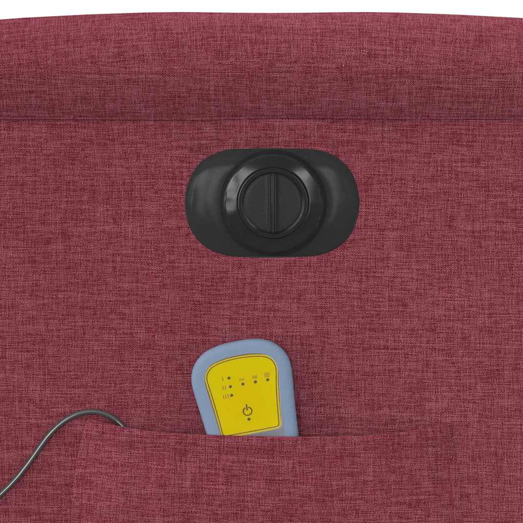 Poltrona reclinável de massagens elétrica tecido vermelho tinto