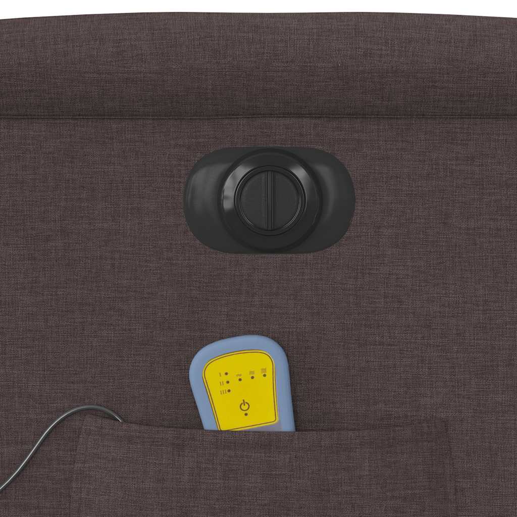 Poltrona reclinável massagens elétrica tecido castanho-escuro