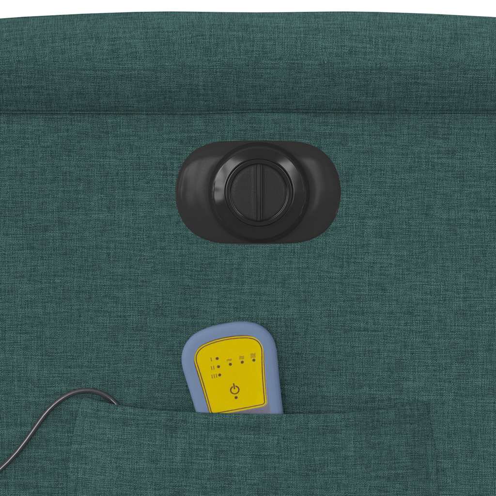 Poltrona reclinável de massagens elétrica tecido verde-escuro