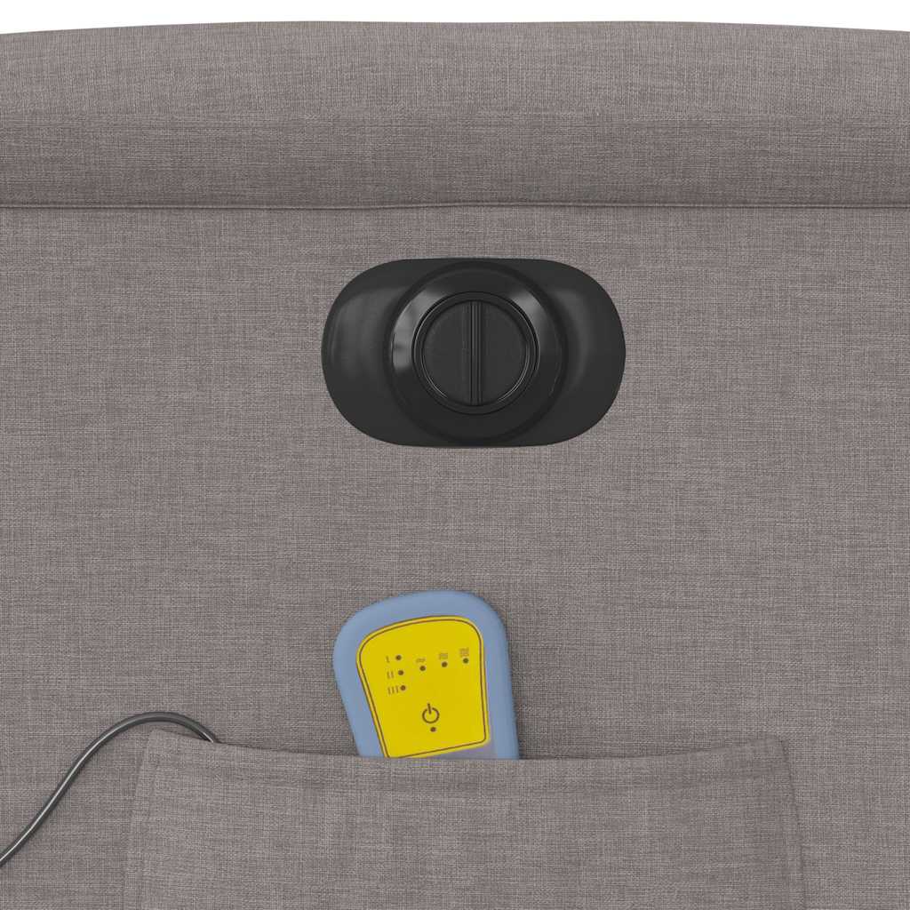 Poltrona reclinável massagens elétrica tecido cinza-acastanhado