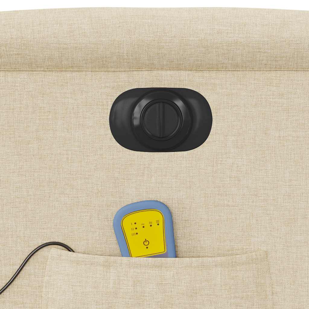 Poltrona de massagens reclinável elétrica tecido creme