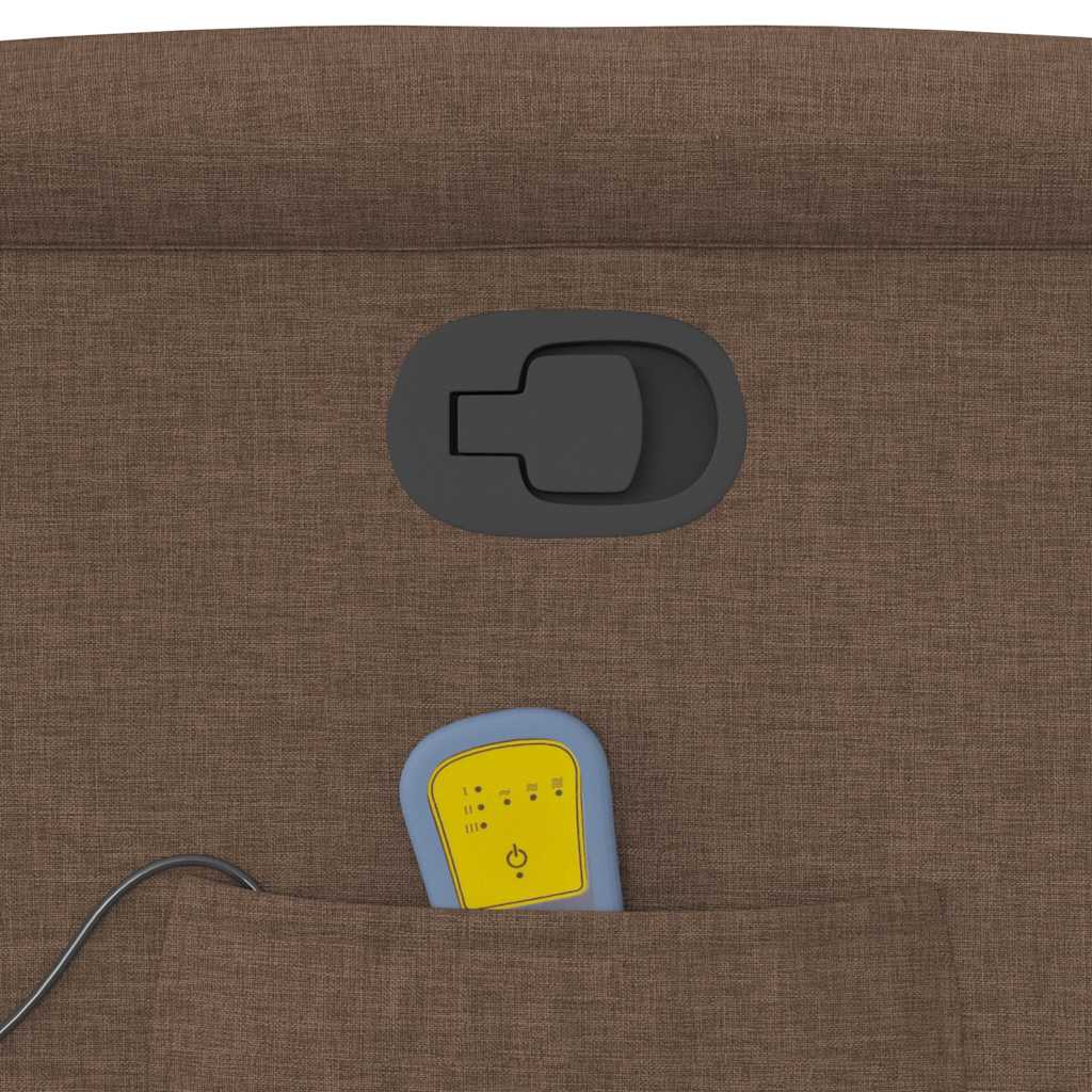 Poltrona reclinável massagens tecido castanho