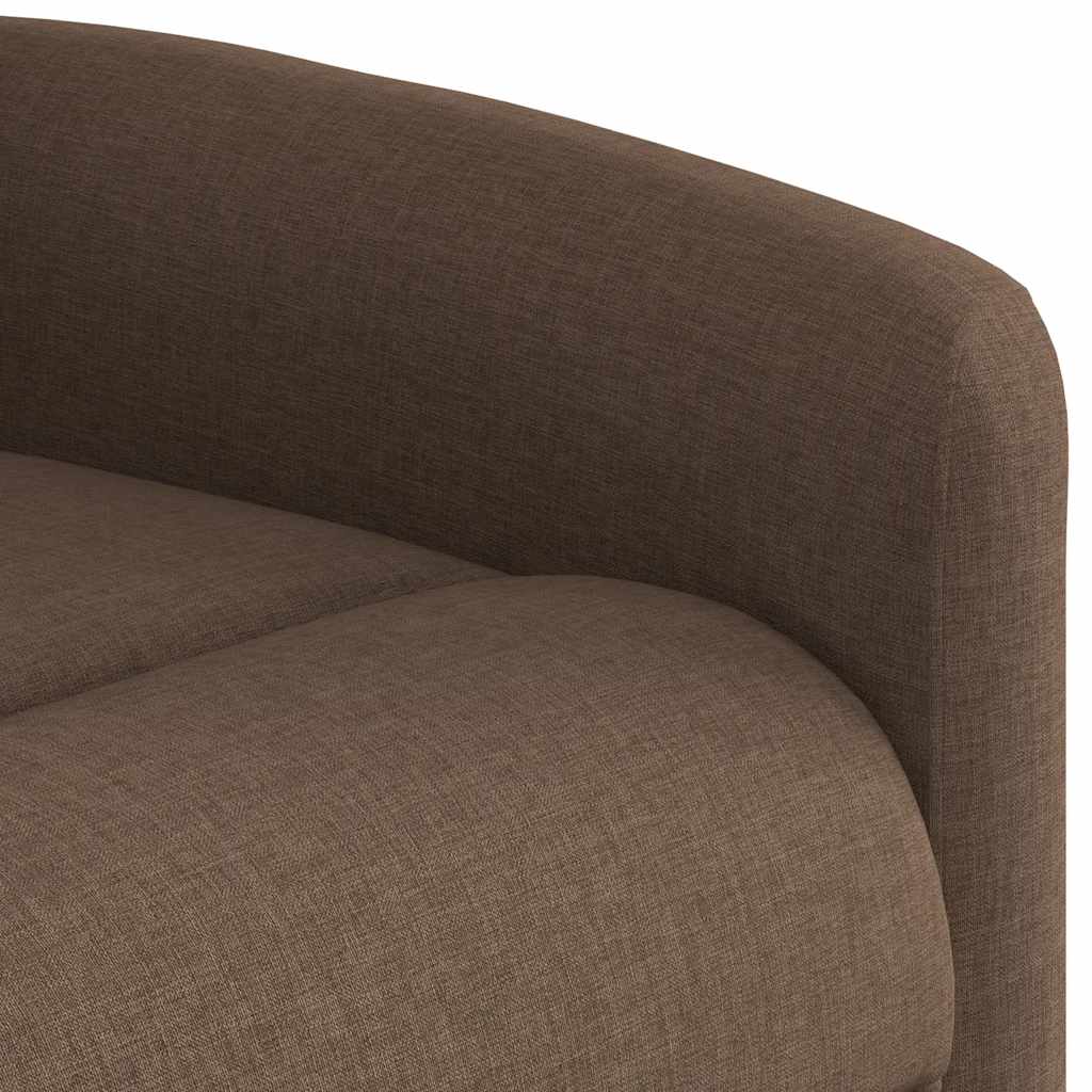 Poltrona elétrica elevatória massagens tecido castanho