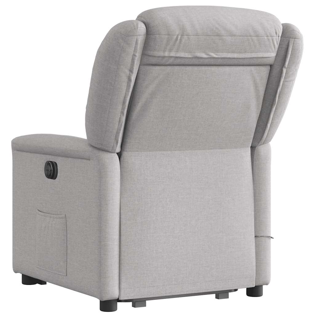 Poltrona elétrica elevatória massagens tecido cinzento-nublado