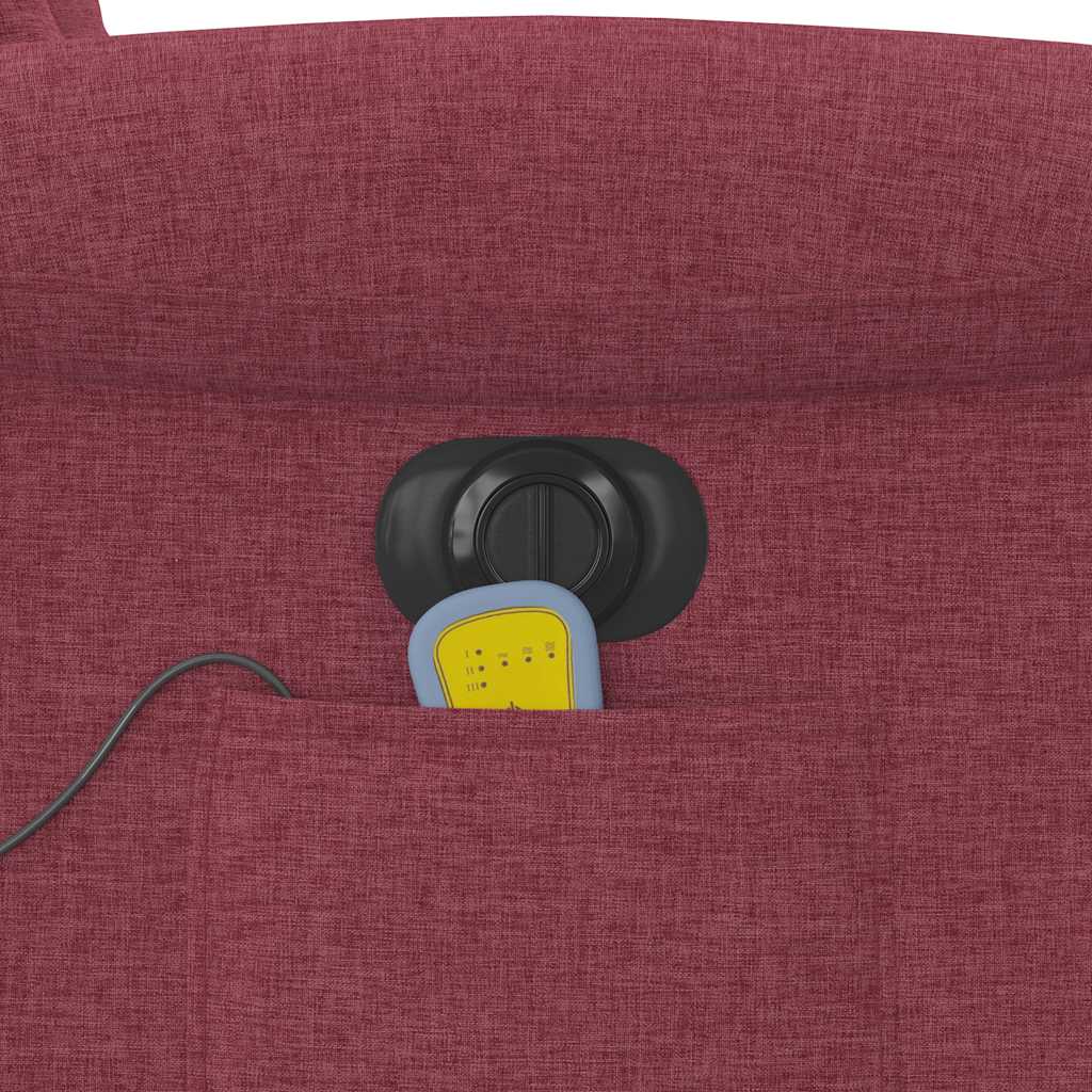 Poltrona reclinável de massagens elétrica tecido vermelho tinto