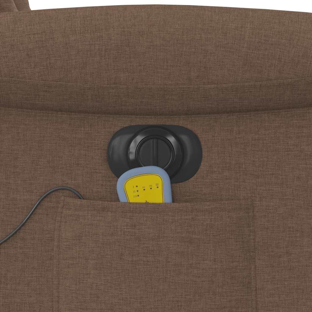 Poltrona de massagens reclinável elétrica tecido castanho