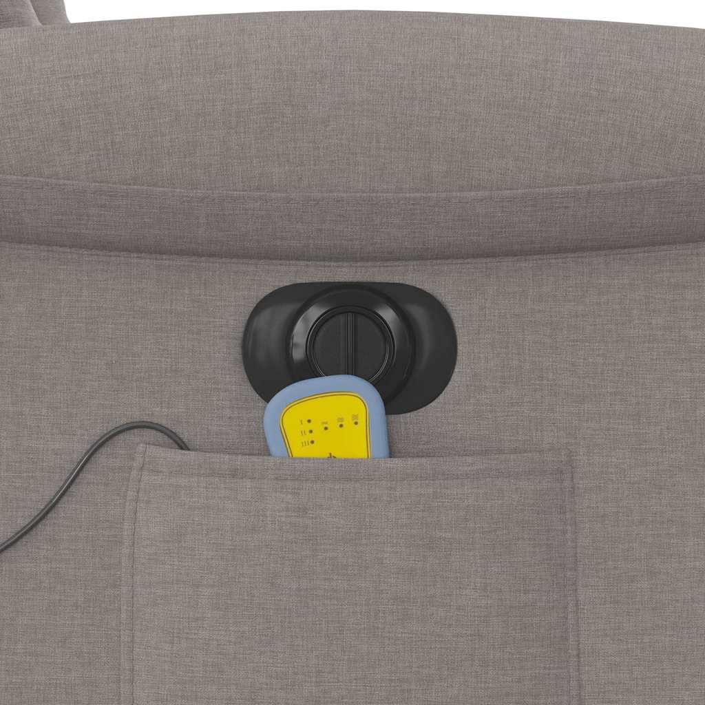 Poltrona reclinável massagens elétrica tecido cinza-acastanhado