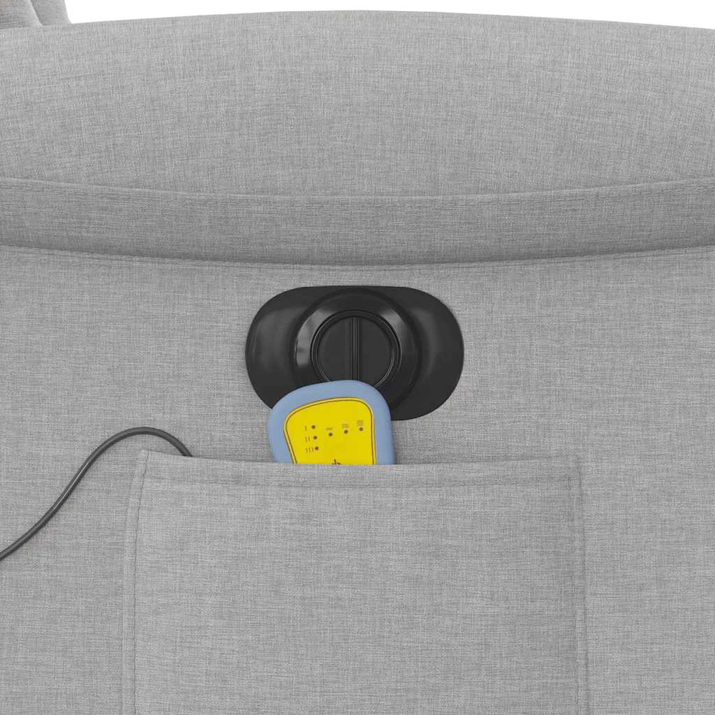 Poltrona massagens reclinável elétrica tecido cinzento-nublado