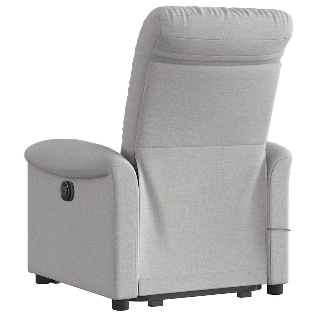 Poltrona elétrica elevatória massagens tecido cinzento-nublado