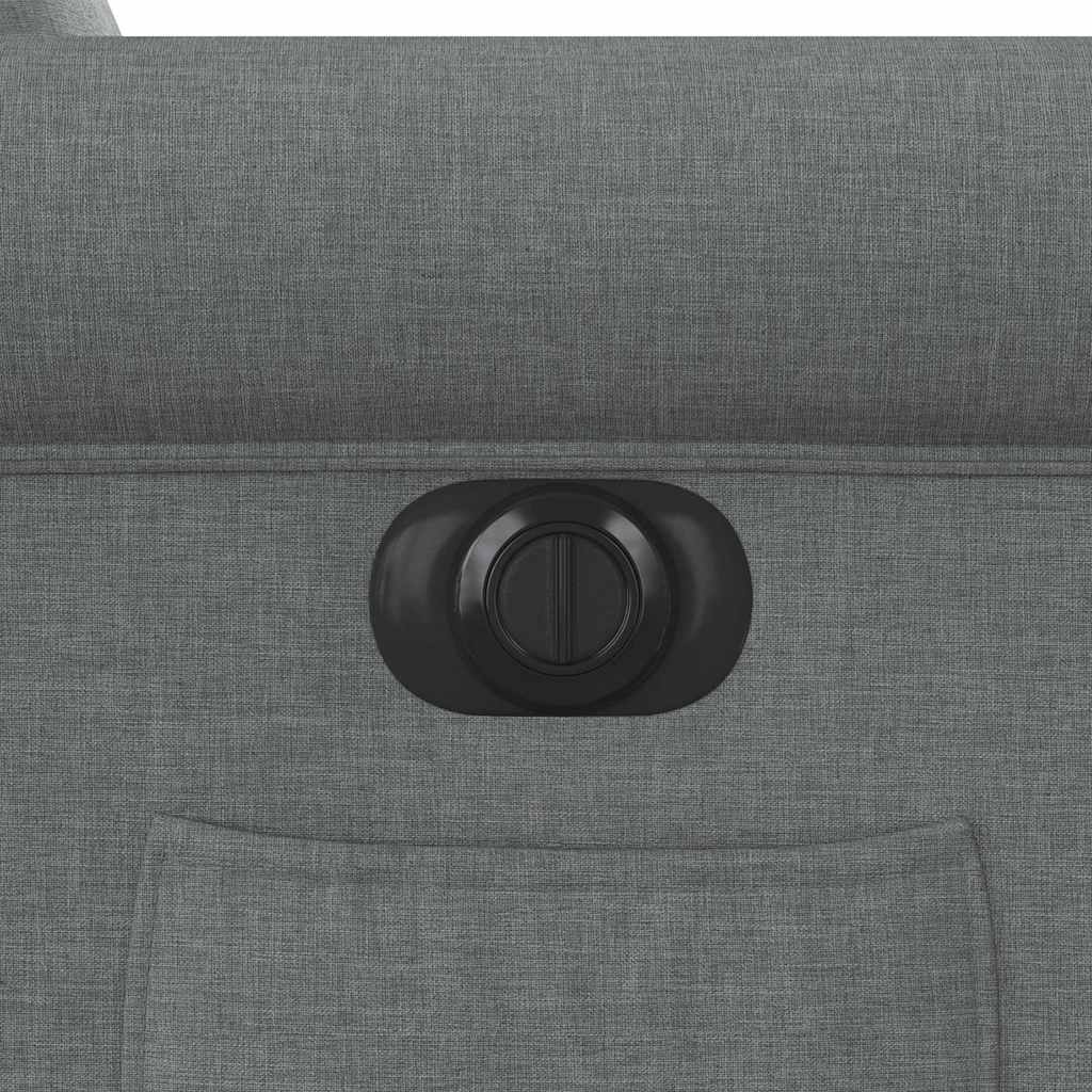 Poltrona reclinável elétrica tecido cinzento-escuro