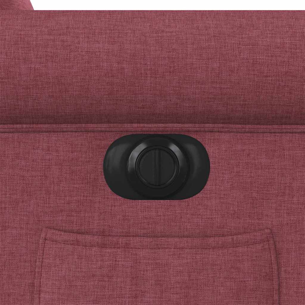 Poltrona elétrica reclinável tecido vermelho tinto