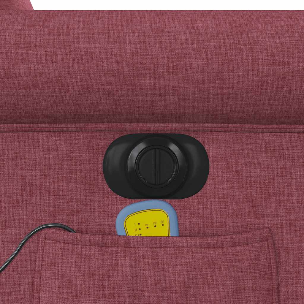 Poltrona reclinável de massagens elétrica tecido vermelho tinto