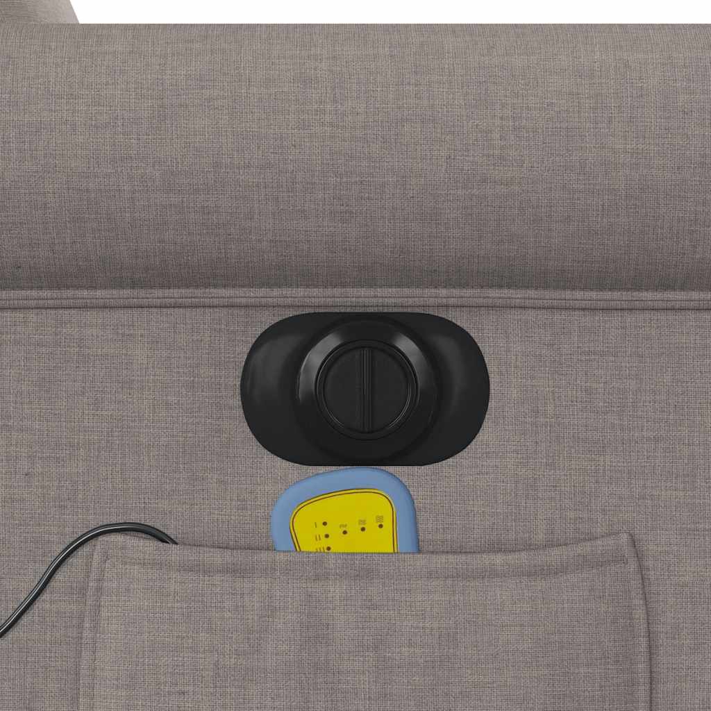 Poltrona reclinável massagens elétrica tecido cinza-acastanhado