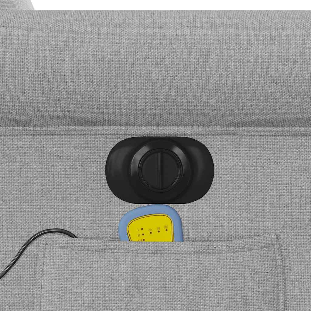 Poltrona massagens reclinável elétrica tecido cinzento-nublado