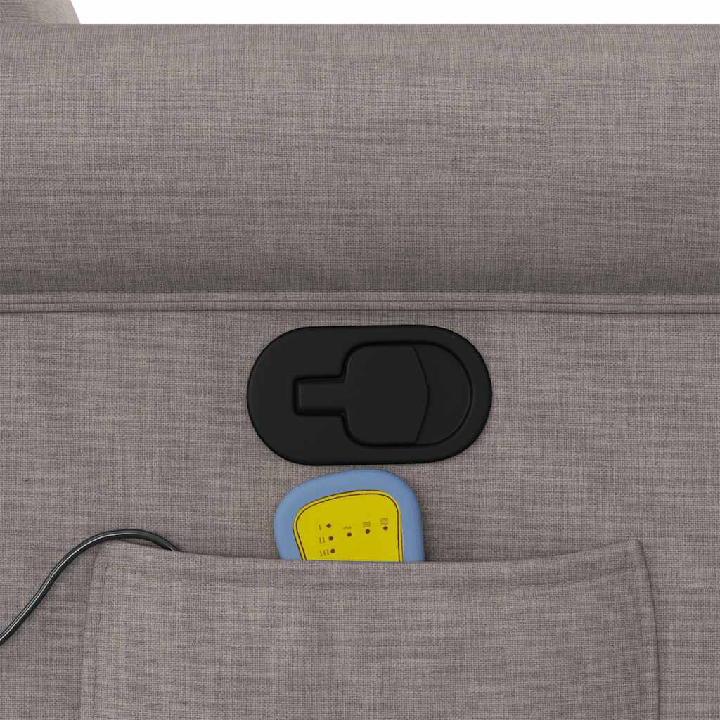 Poltrona elevatória de massagens tecido cinzento-acastanhado