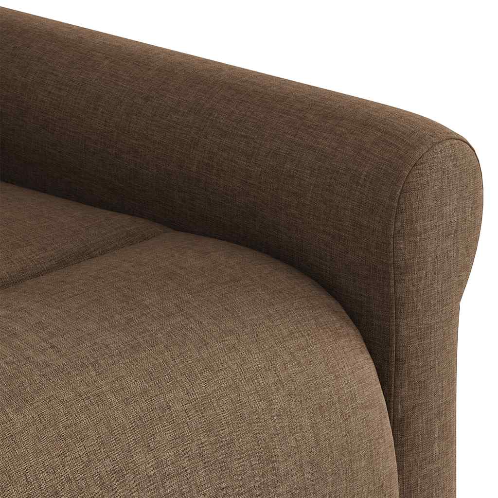 Poltrona elétrica elevatória massagens tecido castanho