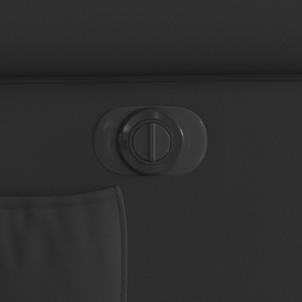 Poltrona reclinável elétrica couro artificial preto brilhante