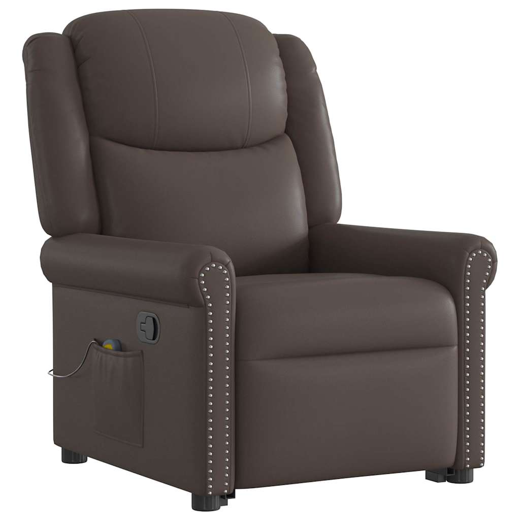 Poltrona massagens reclinável elevatória couro artificial