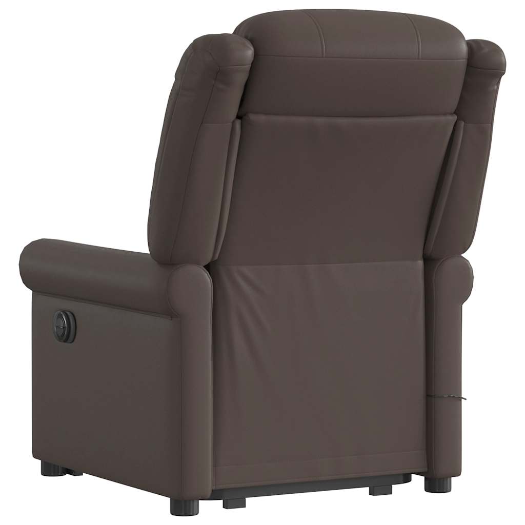Poltrona massagens reclinável elevatória couro artificial