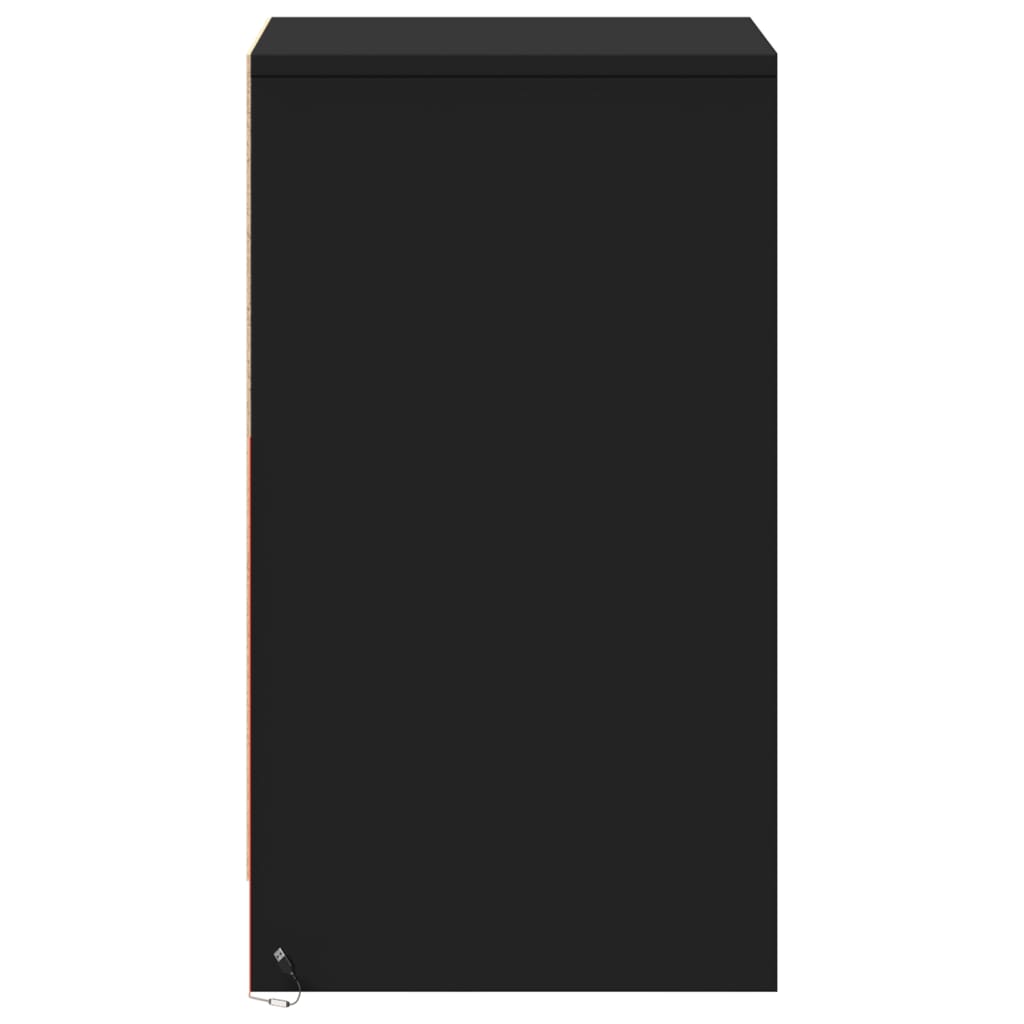 Mesa de cabeceira com luzes LED derivados de madeira branco