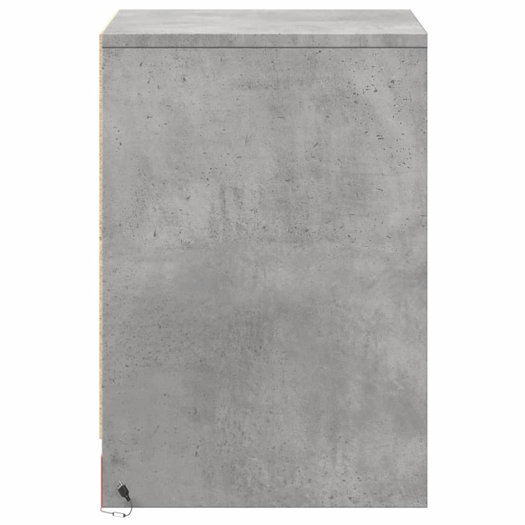 Mesas de cabeceira c/ luzes LED 2 pcs derivados madeira branco