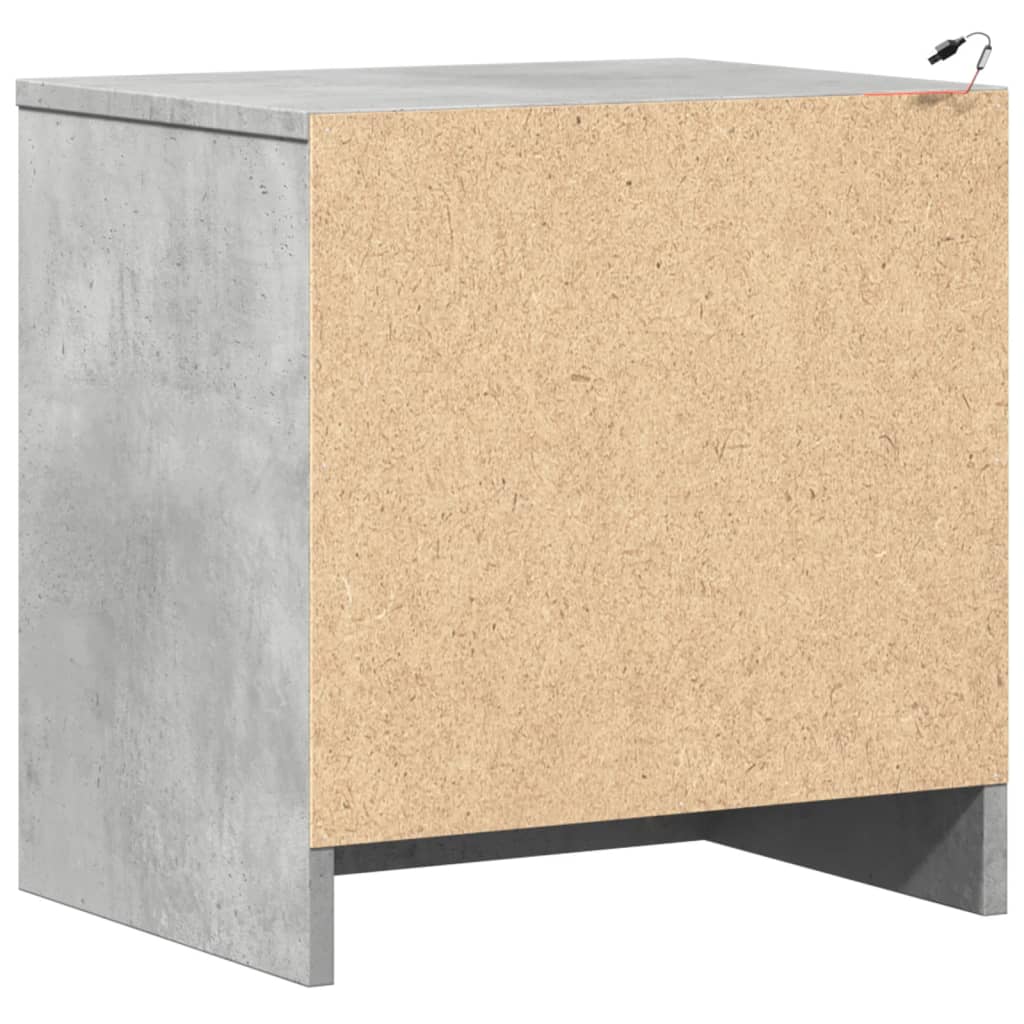 Mesas de cabeceira c/ luzes LED 2 pcs derivados madeira branco