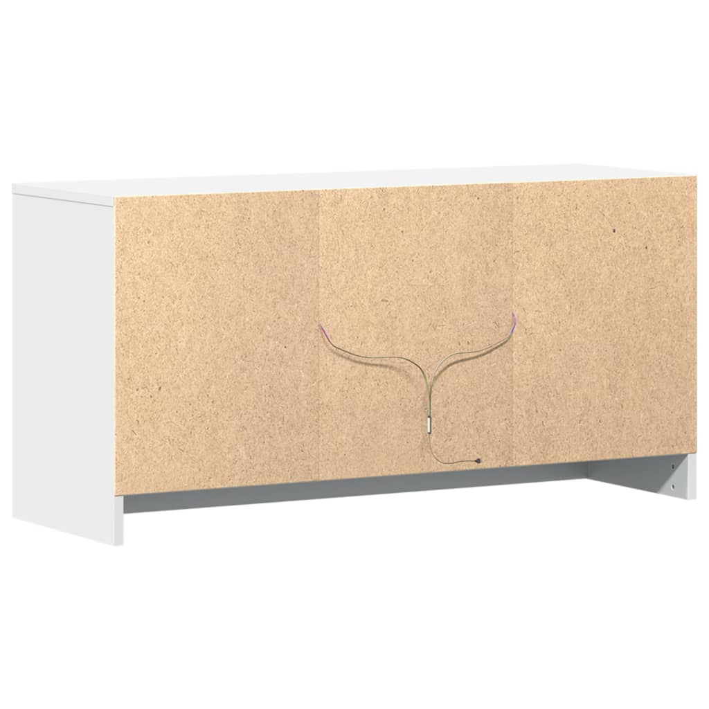 Móvel de TV com luzes LED derivados de madeira branco