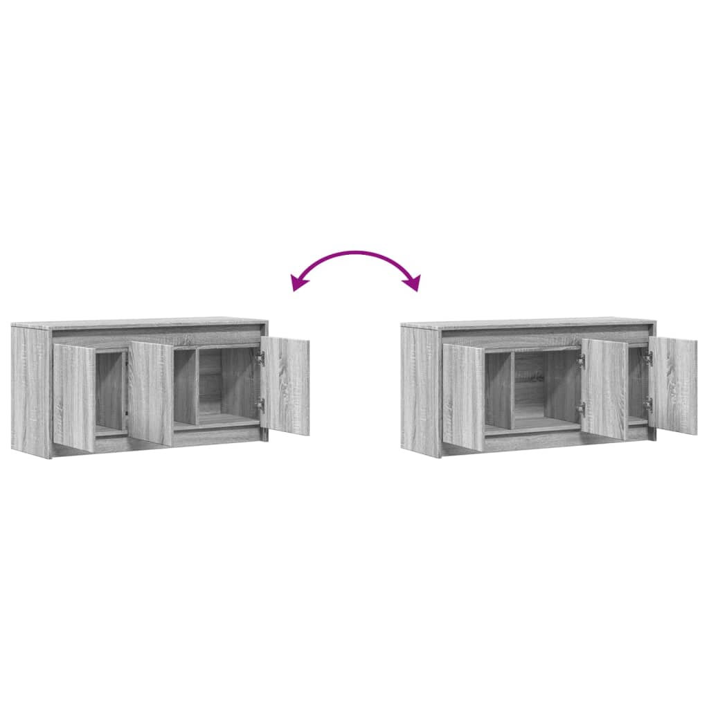 Móvel de TV com luzes LED derivados de madeira branco