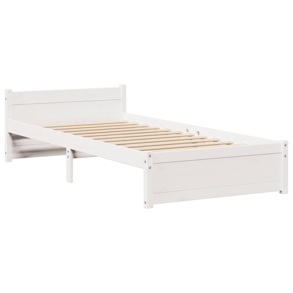 Estrutura cama c/ cabeceira 75x190 cm pinho maciço